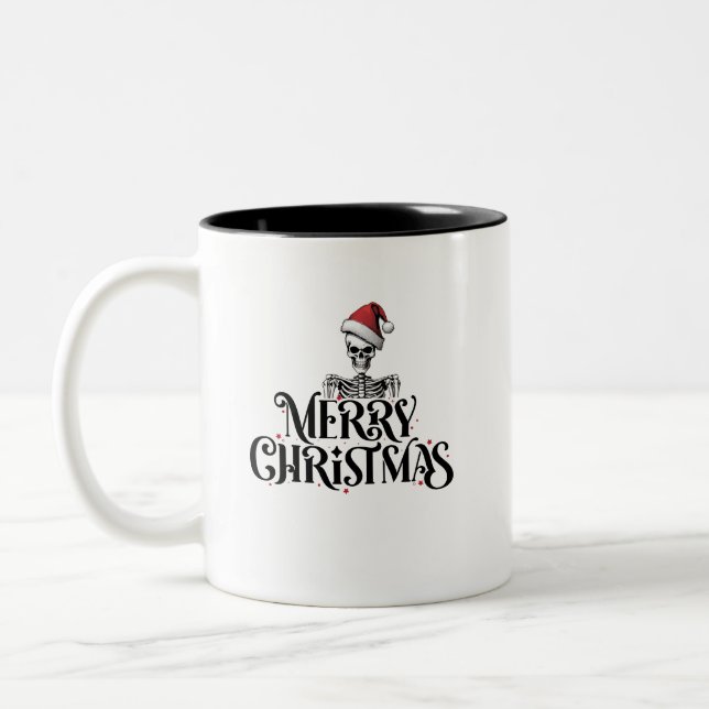God jul Skeleton-kaffe mugg (Vänster)