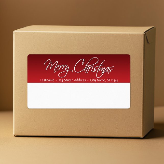 God jul skeppningsetiketter fraktsedel (Custom Box Label with Merry Christmas Greeting)