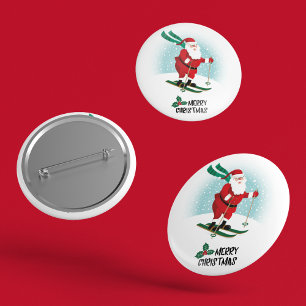 God jul Skiing Jultomten HELGDAGAR Knapp