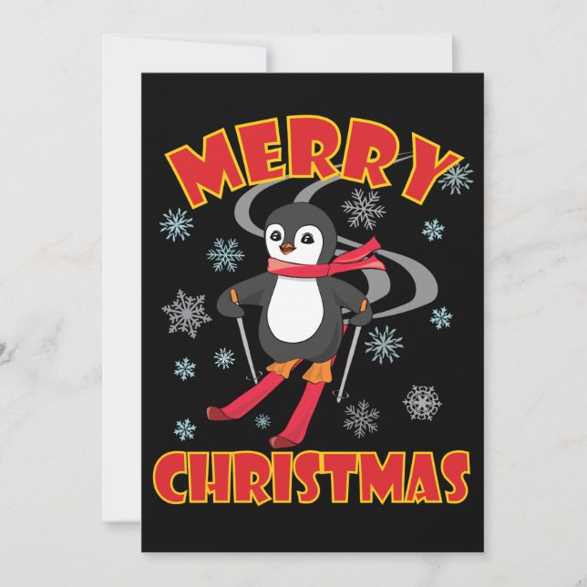 God jul Skiing Penguin (Framsida)