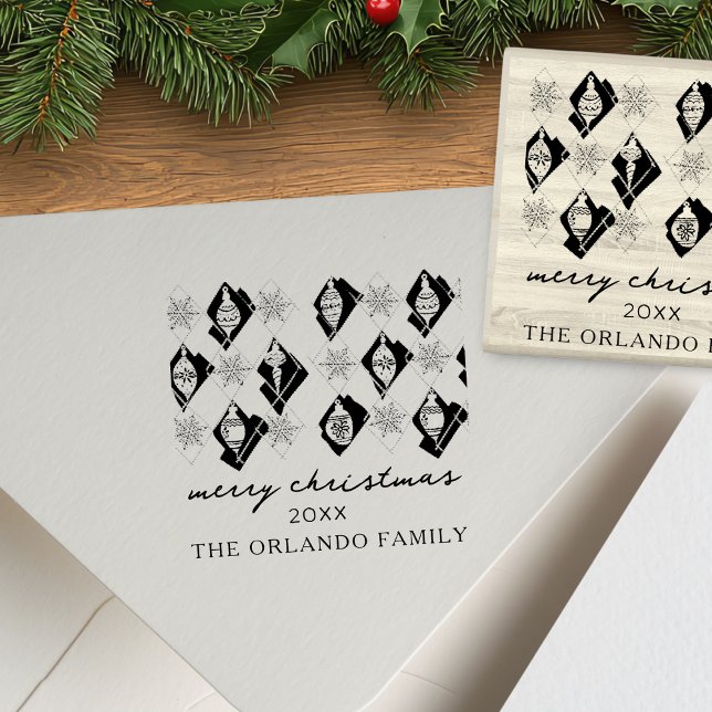 God jul-skript för snöflingor Ornaments Stämpel (Skapare uppladdad)