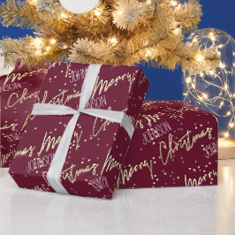 God jul-skript från Namn Royal Red Guld Presentpapper