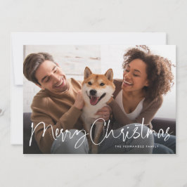 God jul-skript, roligt enkel ett foto julkort