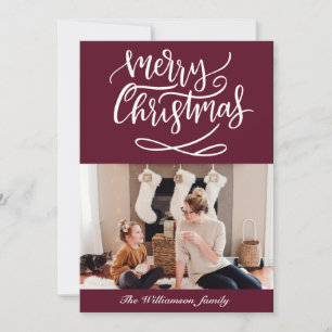 God jul-skriptfoto Burgundy Julkort