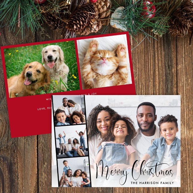 God jul-skriptfoto julkort (Share the love and warmth of the season with your personalized photo Christmas card)