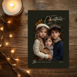 God jul-skriptfoto med enkel Grönt Julkort