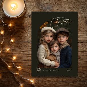 God jul-skriptfoto med enkel Grönt Julkort