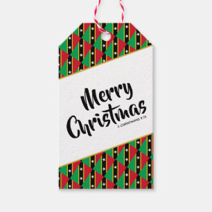 GOD JUL-skriptning för ST KITTS NEVIS Anpassningsb Presentetikett