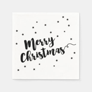God jul - skriva typografi och stjärnor pappersservett