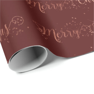 God jul skrivar rosa guld- Bordeaux Burgundy Presentpapper