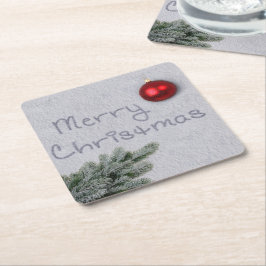God jul skrivet i Snö Underlägg Papper Kvadrat