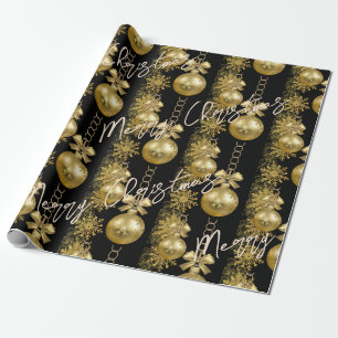 God jul-skrotning av Pappra Guld Bollar Black Presentpapper