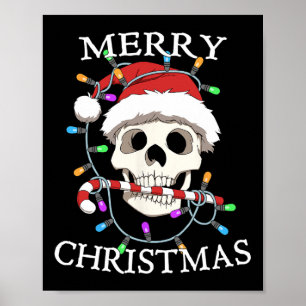 God jul Skull Skeleton Manar Kvinnor Poster