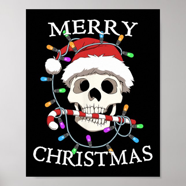 God jul Skull Skeleton Manar Kvinnor Poster (Framsidan)
