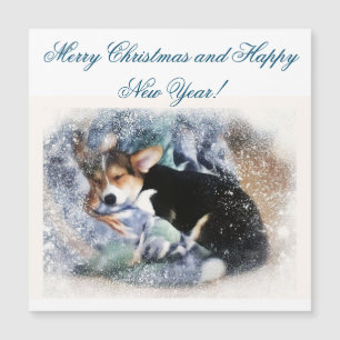 God jul Sleeping Corgi Puppy