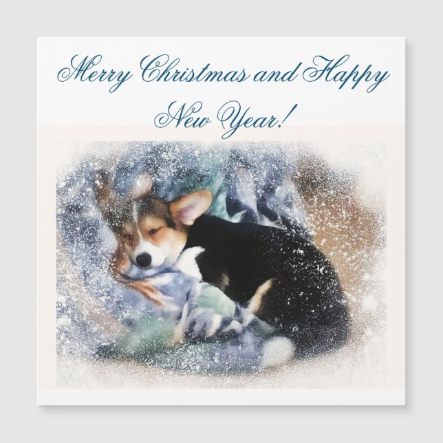 God jul Sleeping Corgi Puppy (Framsida)