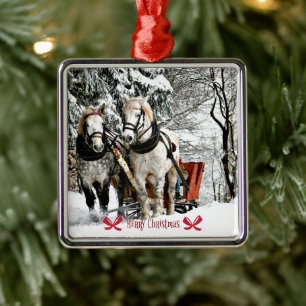God jul! Sleigh Ride i Land Julgransprydnad Metall