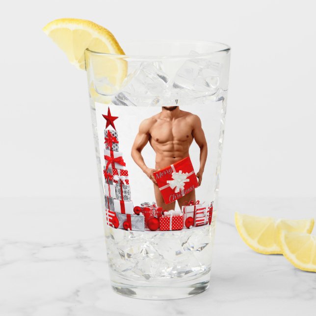 God jul SlipperyJoe röd silver-gåva Glaskopp (Framsida Ice)