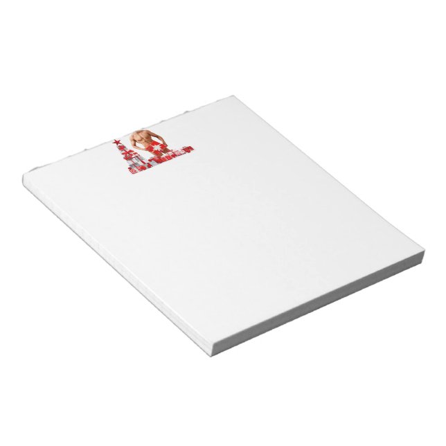 God Jul SlipperyJoe röd vit silver present  Anteckningsblock (Vinklad)