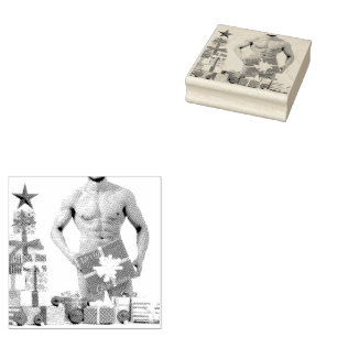 God Jul SlipperyJoe röd vit silver present Stämpel