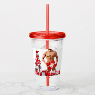 God Jul SlipperyJoe röd vit silver present Take Away Mugg