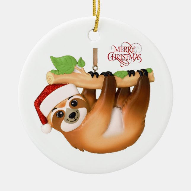 God jul Sloth Ceramic Ornament (Framsidan)