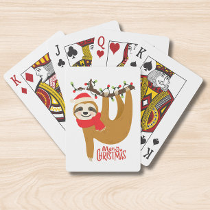 God jul Sloth Cute Festive Helgdagars Casinokort