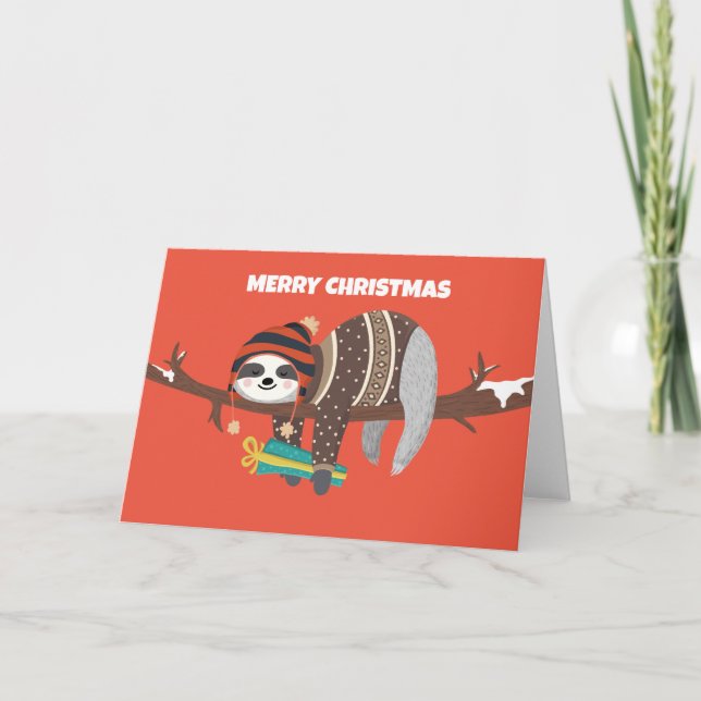 God jul Sloth helgdag card Helgkort (Framsida)