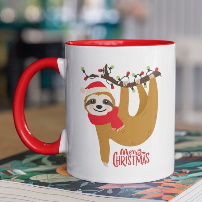 God jul Sloth Helgdagars Cute Mugg (Skapare uppladdad)