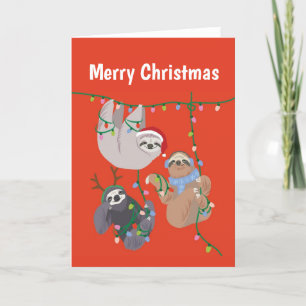 God jul Sloth Helgkort