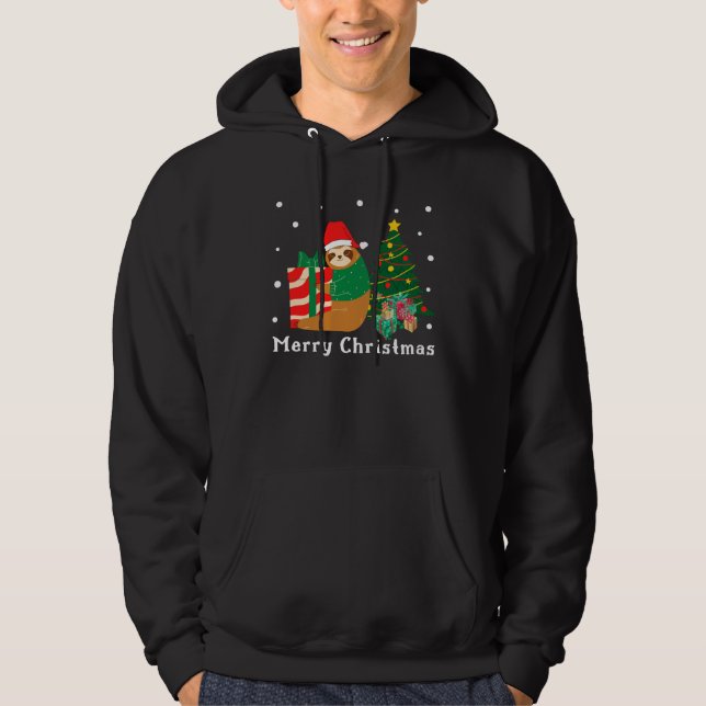 God jul Sloth jul Hoodie (Framsida)