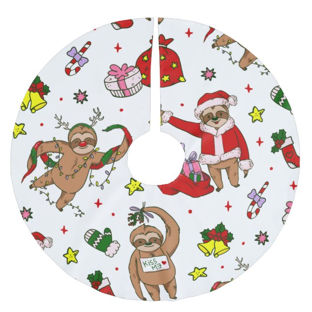 god jul sloth jultomten renare julgransmatta borstad polyester (Framsidan)