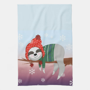 god jul Sloth Kökshandduk