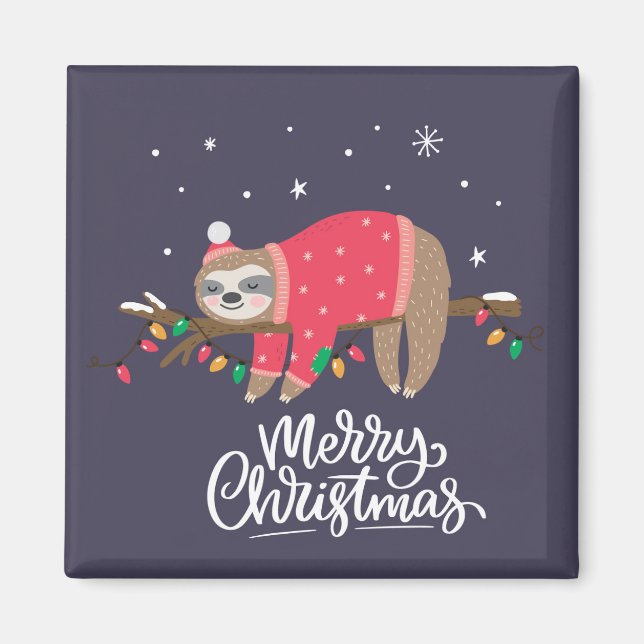 God jul Sloth Magnet (Framsidan)