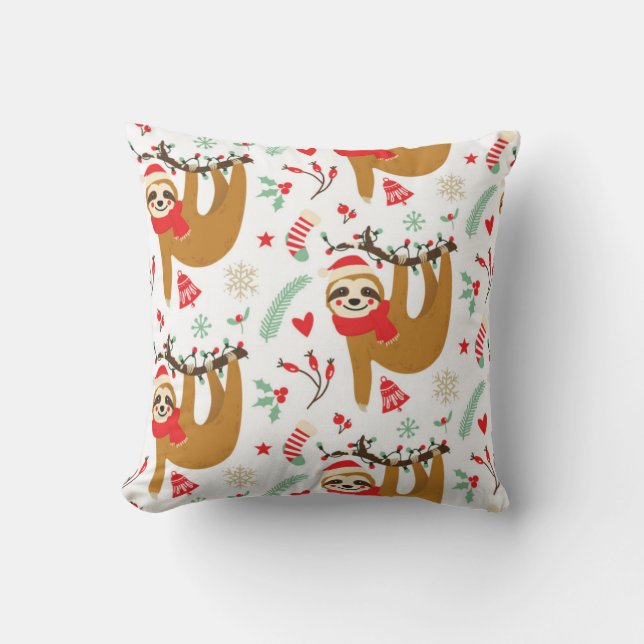 God Jul Sloth Mönster Kudde (Framsida)