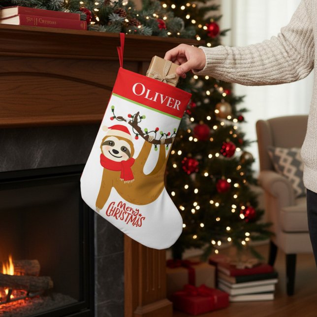 God jul Sloth | Personlig för Helgdagar Liten Julstrumpa (Skapare uppladdad)