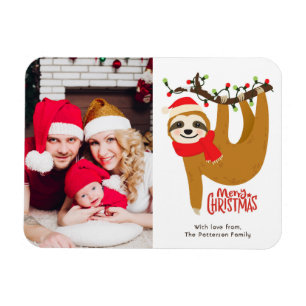 God jul Sloth Personlig Photo Magnet