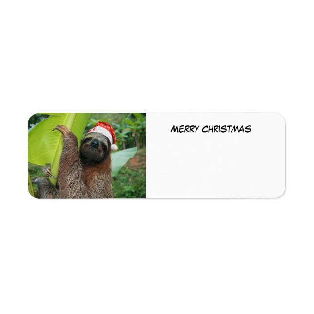 God jul Sloth Returadress Etikett (Framsidan)