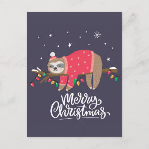 God jul Sloth Vykort