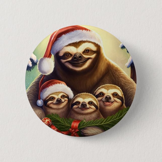 God jul Sloths Knapp (Framsida)