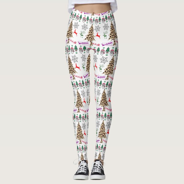 God jul Slumpmässig Mishmash Thunder_Cove Leggings (Framsida)
