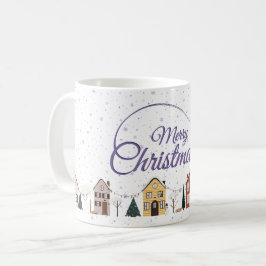 God jul Small house Lila stjärnnatt Kaffemugg
