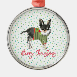 God jul Small Hund Festive Holly Helgdag Julgransprydnad Metall