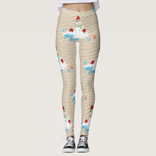 god jul smälter snögubbe leggings (Framsida)