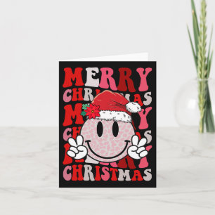 God jul Smile Ansikte Jultomten Hat Groovy Kort
