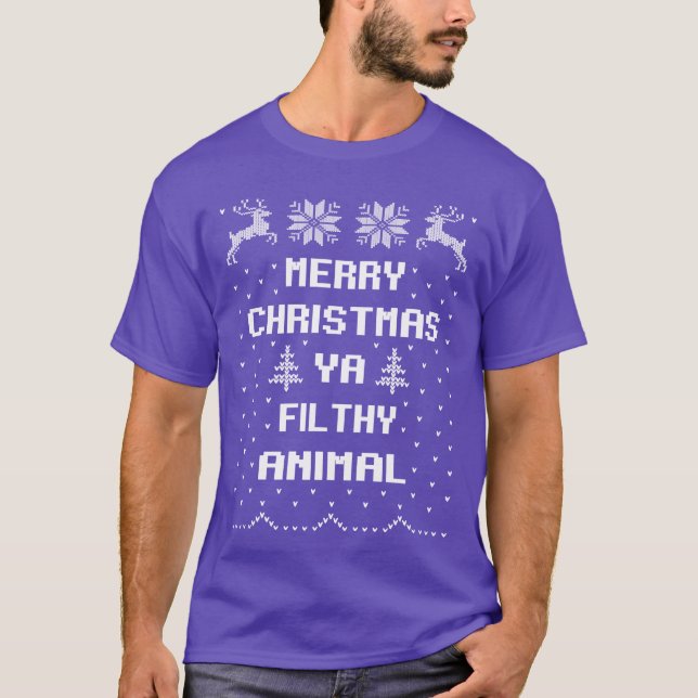 God Jul Smutsig Djur vintage T Shirt (Framsida)