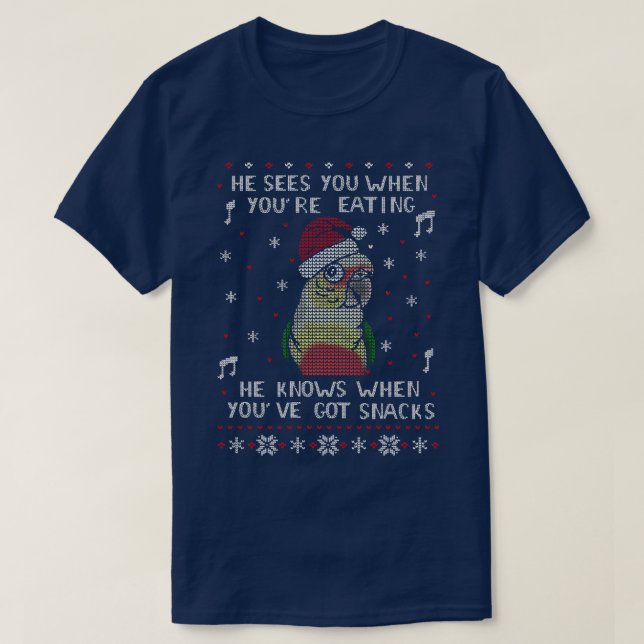 God jul Snack Male pineapple Conure T Shirt (Design framsida)