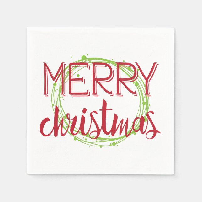 God jul Snö Bubbles Wandan Helgdag Napkin Pappersservett (Framsidan)