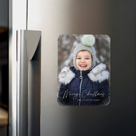 God jul Snö Flurries Photo Magnet