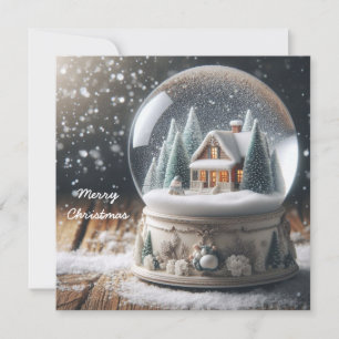 God jul Snö Globe Julkort